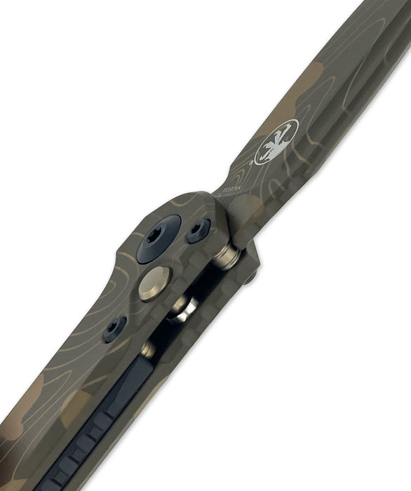 Microtech 1135S-1TPBNCS-Z4 LUDT (M390MK, Drop Point, Topographic Badlands Camo, Aluminum) Automatic Pocket Knife