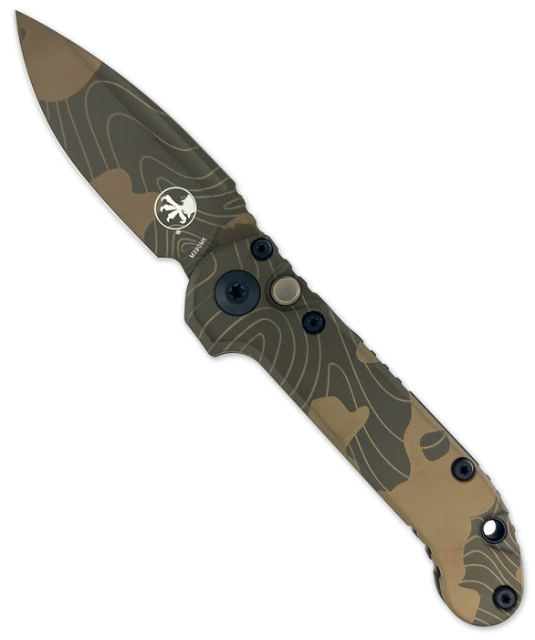 Microtech 1135S-1TPBNCS-Z4 LUDT (M390MK, Drop Point, Topographic Badlands Camo, Aluminum) Automatic Pocket Knife