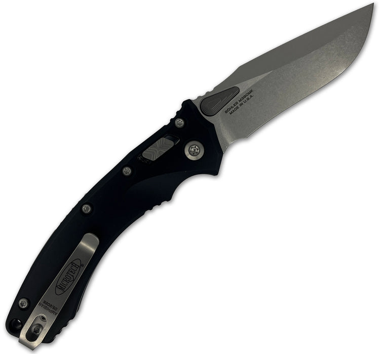 Microtech 137MRL-10 Amphibian (M390MK, Drop Point, Stonewashed, Aluminum, Black) Pocket Knife