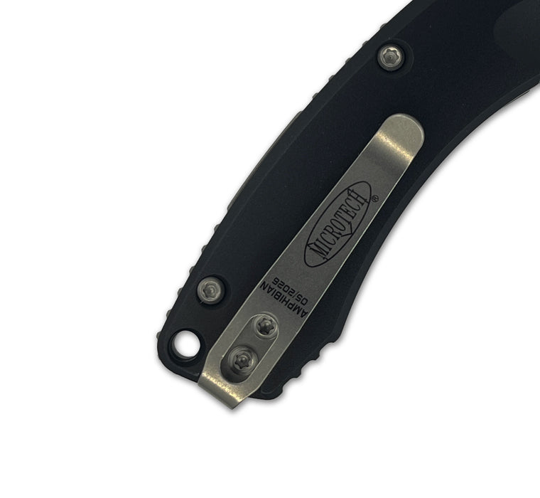 Microtech 137MRL-10 Amphibian (M390MK, Drop Point, Stonewashed, Aluminum, Black) Pocket Knife