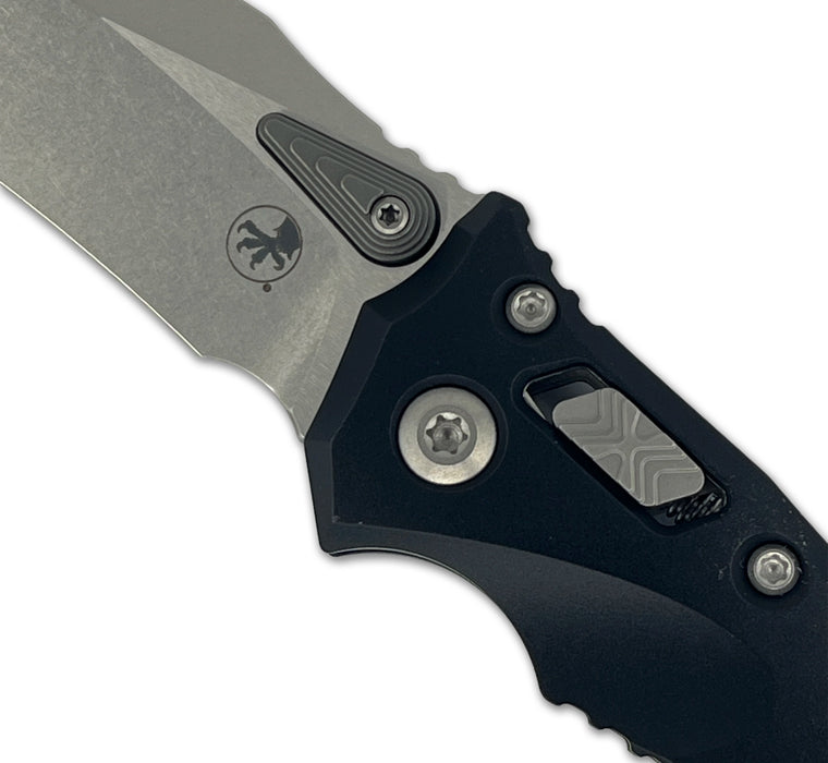 Microtech 137MRL-10 Amphibian (M390MK, Drop Point, Stonewashed, Aluminum, Black) Pocket Knife