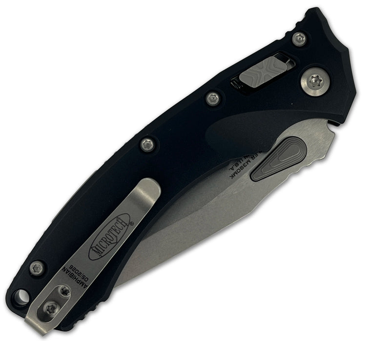 Microtech 137MRL-10 Amphibian (M390MK, Drop Point, Stonewashed, Aluminum, Black) Pocket Knife