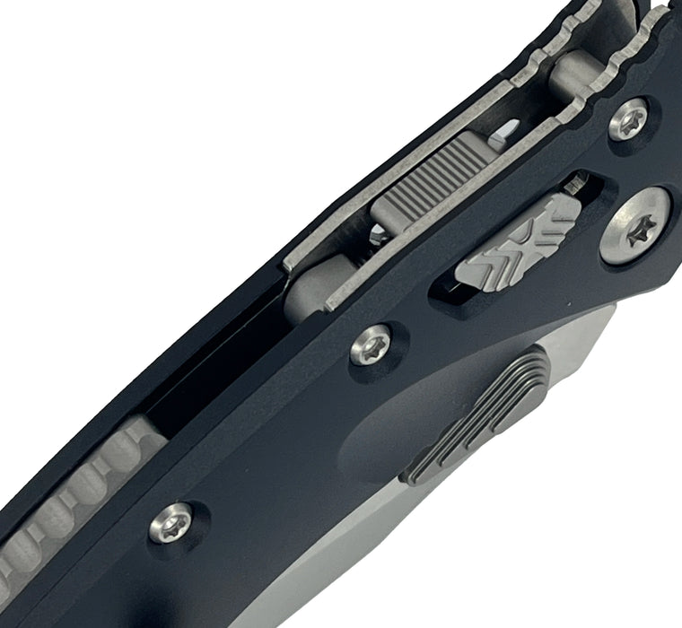 Microtech 137MRL-10 Amphibian (M390MK, Drop Point, Stonewashed, Aluminum, Black) Pocket Knife