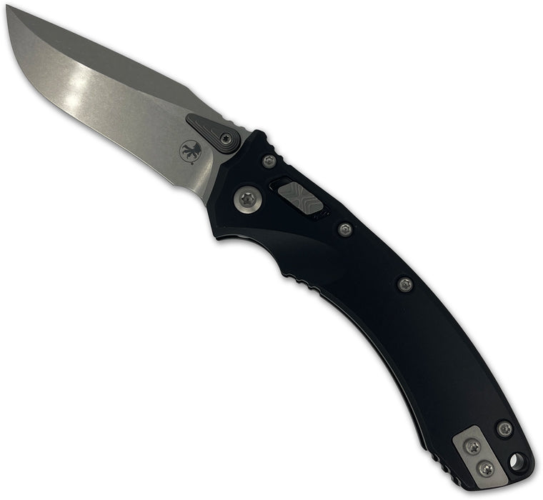 Microtech 137MRL-10 Amphibian (M390MK, Drop Point, Stonewashed, Aluminum, Black) Pocket Knife