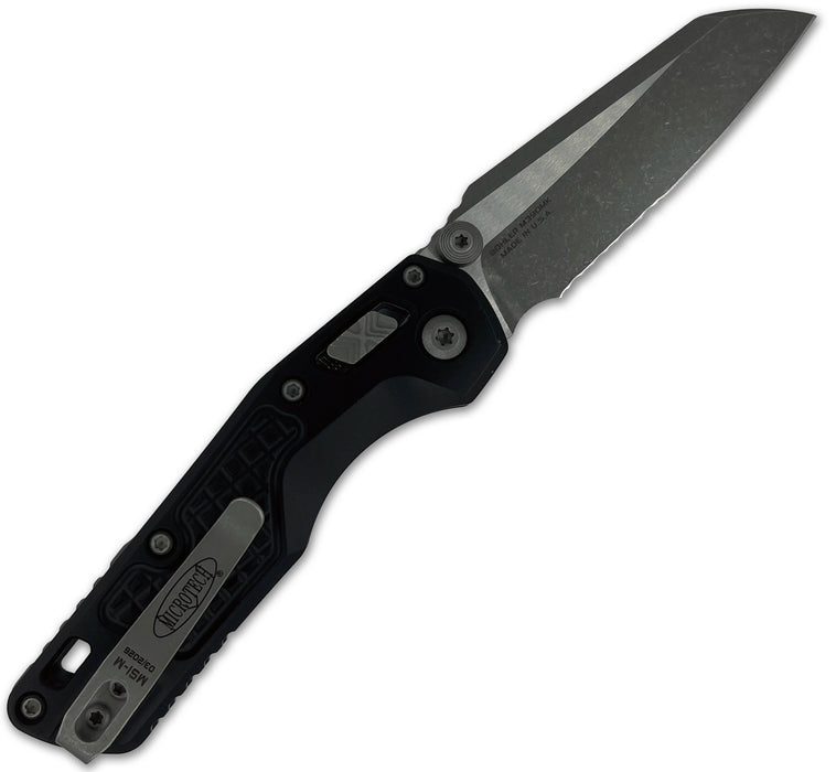Microtech 210M-11APFR MSI Mini (M390MK, Stonewashed, Sheepsfoot, Aluminum, Serrated) Pocket Knife