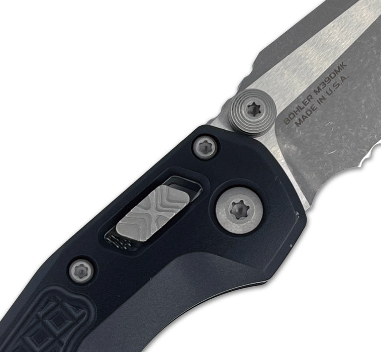 Microtech 210M-11APFR MSI Mini (M390MK, Stonewashed, Sheepsfoot, Aluminum, Serrated) Pocket Knife