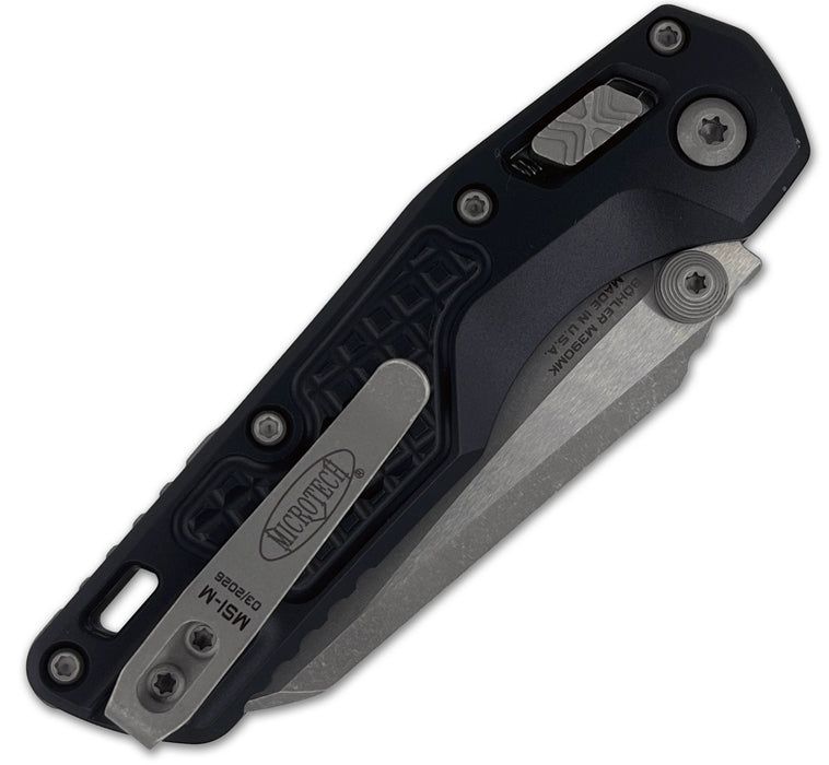 Microtech 210M-11APFR MSI Mini (M390MK, Stonewashed, Sheepsfoot, Aluminum, Serrated) Pocket Knife