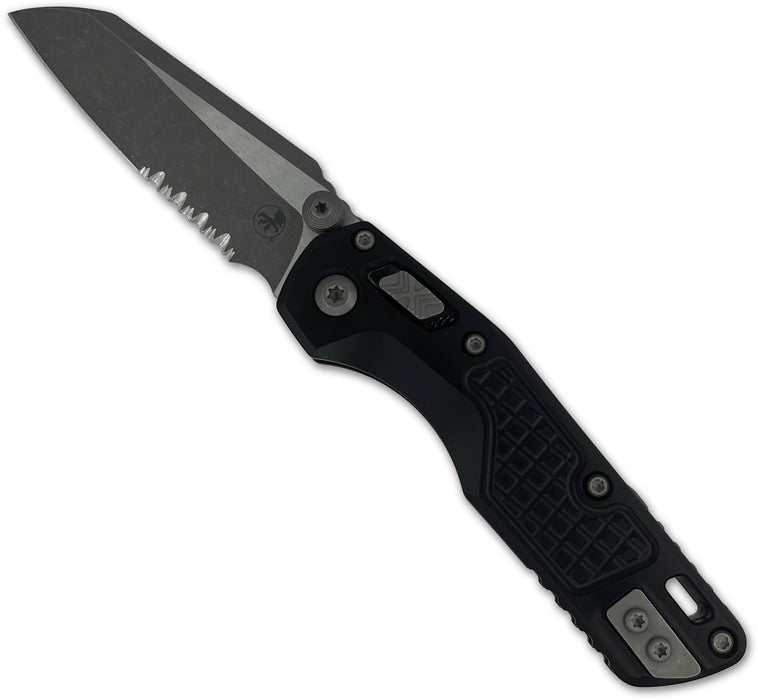 Microtech 210M-11APFR MSI Mini (M390MK, Stonewashed, Sheepsfoot, Aluminum, Serrated) Pocket Knife