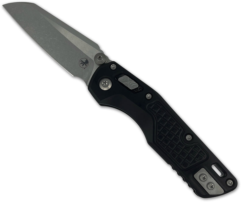 Microtech 210M-10FR MSI Mini (M390MK, Stonewashed, Sheepsfoot, Aluminum, Black) Pocket Knife