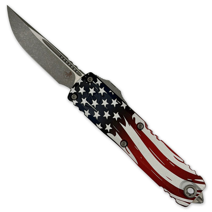 Microtech 12314-10APS-4J250 UTX-85 Gen IV (M390MK, Drop Point, Apocalyptic, 250th Anniversary, Aluminum) Automatic Pocket Knife