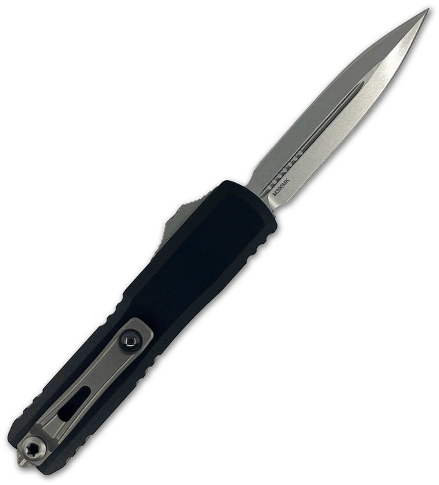 Microtech 11474-10 UTX-70 GEN IV (M390MK, Dagger, Stonewashed, Aluminum, Black) Automatic Pocket Knife