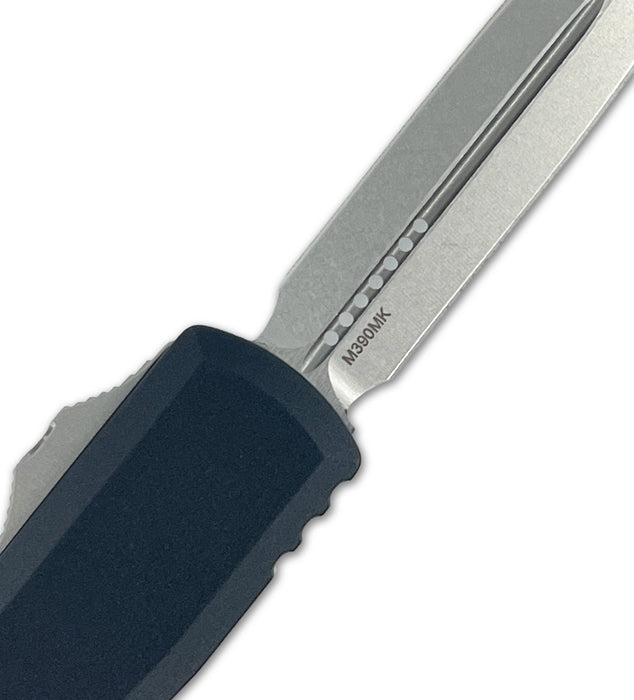 Microtech 11474-10 UTX-70 GEN IV (M390MK, Dagger, Stonewashed, Aluminum, Black) Automatic Pocket Knife