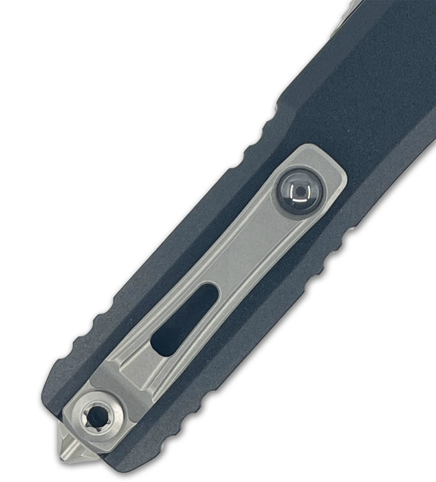 Microtech 11474-10 UTX-70 GEN IV (M390MK, Dagger, Stonewashed, Aluminum, Black) Automatic Pocket Knife