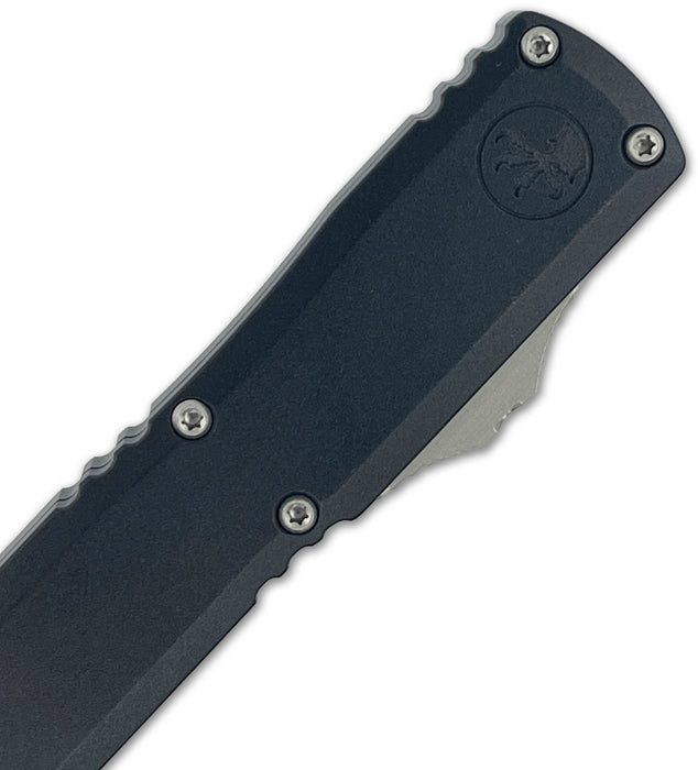 Microtech 11474-10 UTX-70 GEN IV (M390MK, Dagger, Stonewashed, Aluminum, Black) Automatic Pocket Knife