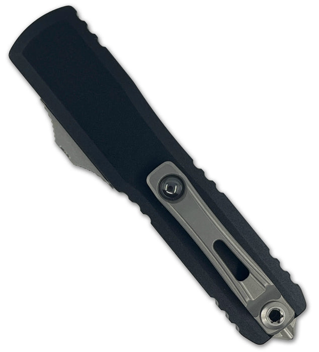 Microtech 11474-10 UTX-70 GEN IV (M390MK, Dagger, Stonewashed, Aluminum, Black) Automatic Pocket Knife