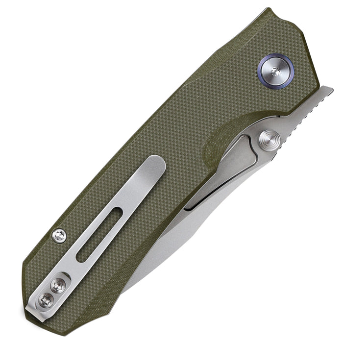 Remette MC25A RT-Rhino (14C28N, Drop Point, Stonewashed, Micarta) Pocket Knife