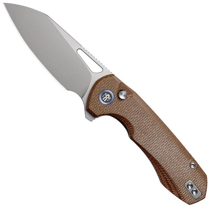 Remette RTCMLF RT-Camel (14C28N, Sheepsfoot, Ceramic Sandblasted, Micarta, Button Liner Lock) Folding Pocket Knife