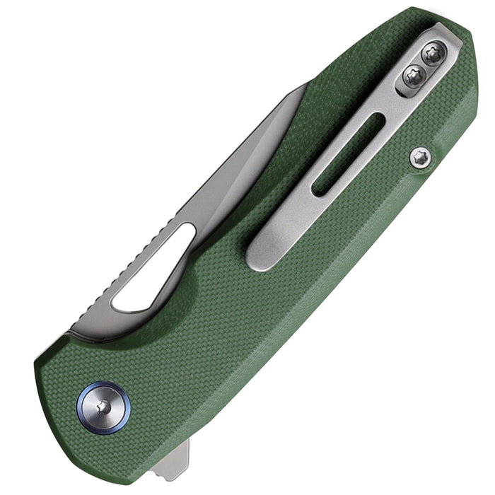 Remette RTCMLB RT-Camel (14C28N, Sheepsfoot, Ceramic Sandblasted, G10, Button Liner Lock) Folding Pocket Knife