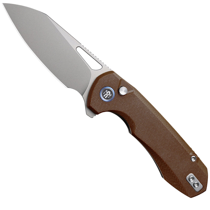 Remette RTCMLC RT-Camel (14C28N, Sheepsfoot, Ceramic Sandblasted, G10, Button Liner Lock) Folding Pocket Knife