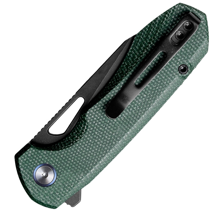 Remette RTCMLE RT-Camel (14C28N, Sheepsfoot, Titanium Plated Stonewashed, Micarta, Button Liner Lock) Folding Pocket Knife