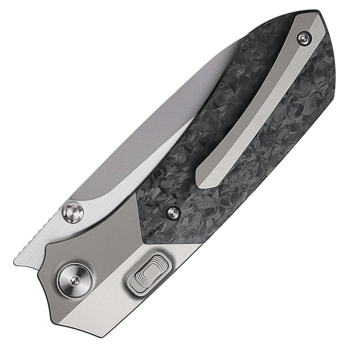 Remette RTPT-EL Meteor (M390, Pearlescent, Drop Point, Titanium/Carbon Fiber, Sandblasting) Pocket Knife