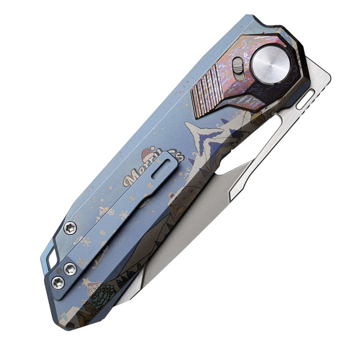 Remette RTT1-CRA RT-Peregrine Falcon (M390, Sand Blasted, Reverse Tanto, Titanium) Christmas Pocket Knife