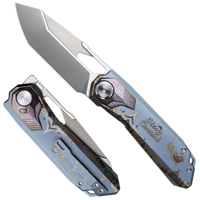 Remette RTT1-CRA RT-Peregrine Falcon (M390, Sand Blasted, Reverse Tanto, Titanium) Christmas Pocket Knife