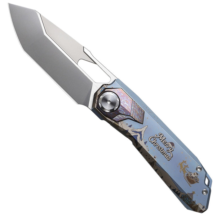 Remette RTT1-CRA RT-Peregrine Falcon (M390, Sand Blasted, Reverse Tanto, Titanium) Christmas Pocket Knife