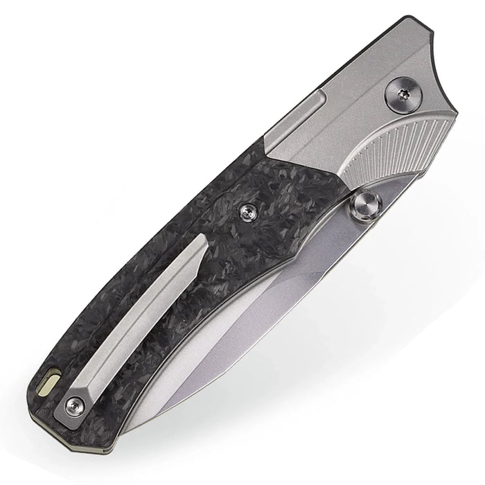 Remette WD107 (M390, Drop Point, Satin, Titanium/Carbon Fiber) Pocket Knife