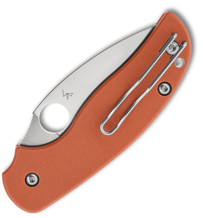 Spyderco C123GPBOR Sage 6 (Rex 121, Leaf, Satin, Burnt Orange G10) Pocket Knife