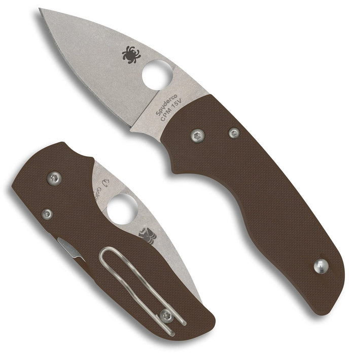 Spyderco C230GPBN15V Lil Native (15V, Leaf, G10, Stonewashed) Sprint Run Pocket Knife