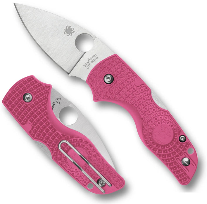 Spyderco C230PPN Lil' Native (CTS-BD1N, Leaf, Satin, Pink FRN) Lightweight Pocket Knife