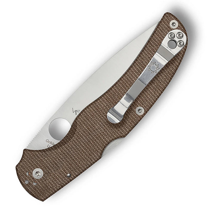 Spyderco C244MPCW Native Chief (CruWear, Drop Point, Satin, Micarta) Pocket Knife