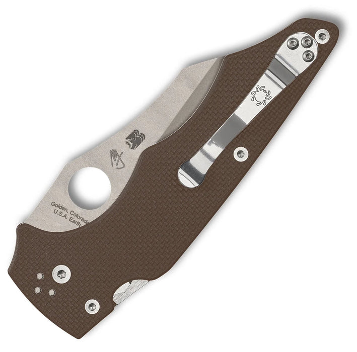 Spyderco C253GPBN15V Yojumbo (15V, Satin, Wharncliffe, G10, Brown) Sprint Run Pocket Knife