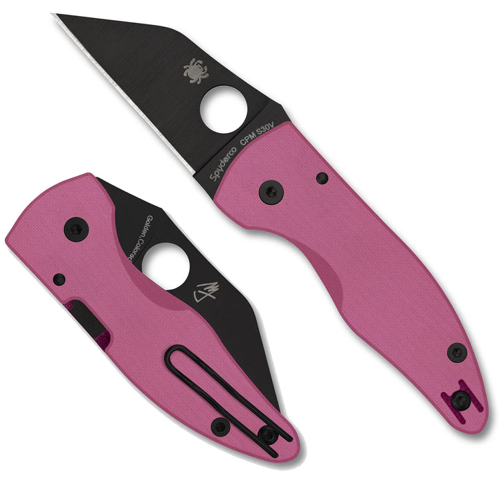 Spyderco C264GPNBKP MicroJimbo (S30V, Wharncliffe, G10, Pink) Sprint Run Pocket Knife