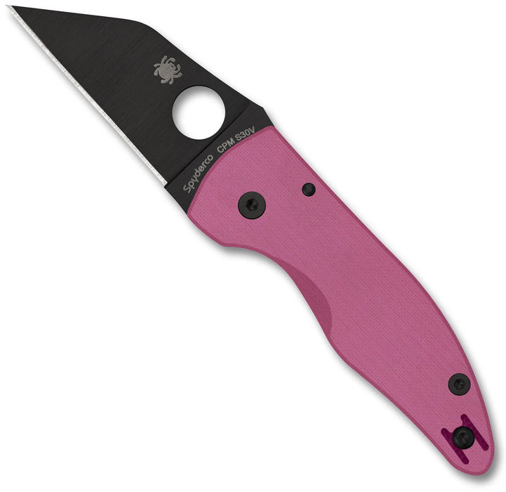 Spyderco C264GPNBKP MicroJimbo (S30V, Wharncliffe, G10, Pink) Sprint Run Pocket Knife
