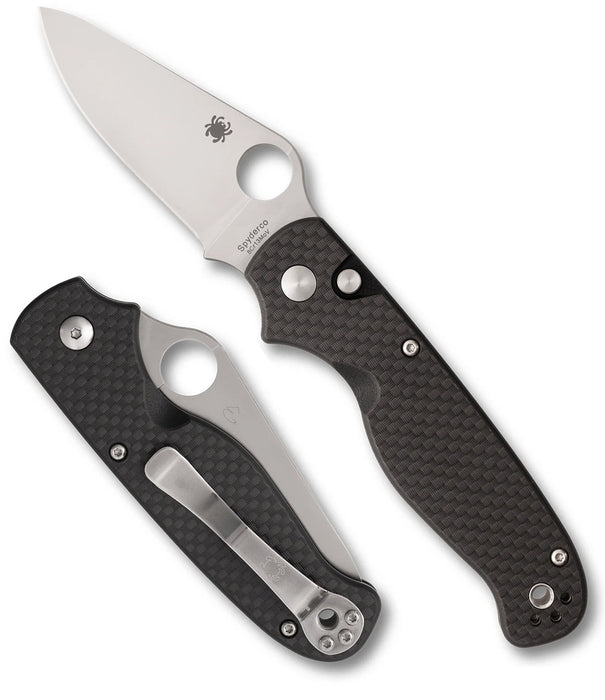 Spyderco C275CFP ButtonUp (8Cr13MoV, Clip Point, Satin, Carbon Fiber) Pocket Knife