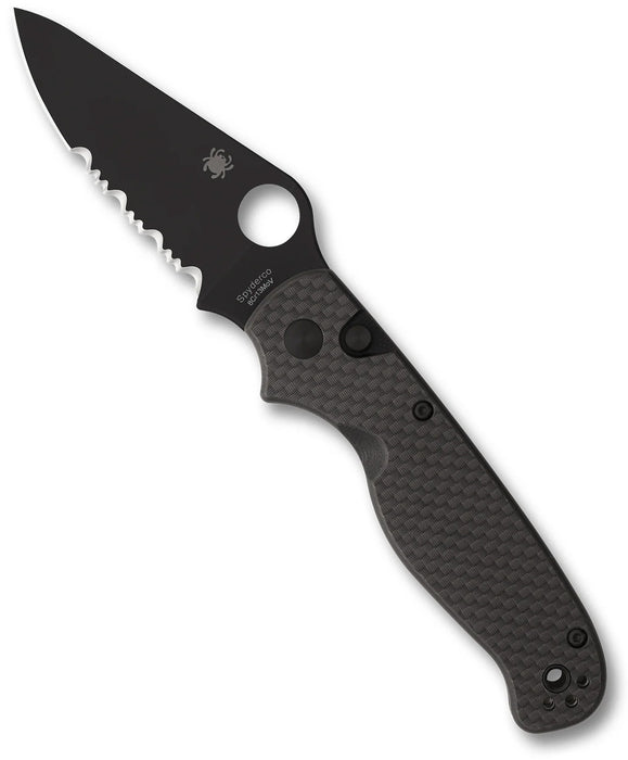 Spyderco C275CFPSBK ButtonUp (8Cr13MoV, Clip Point, Serrated, Carbon Fiber) Pocket Knife