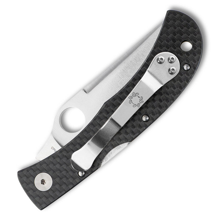 Spyderco C38CFP Jess Horn (Cru-Wear, Clip Point, Satin, Carbon Fiber, Black) Pocket Knife