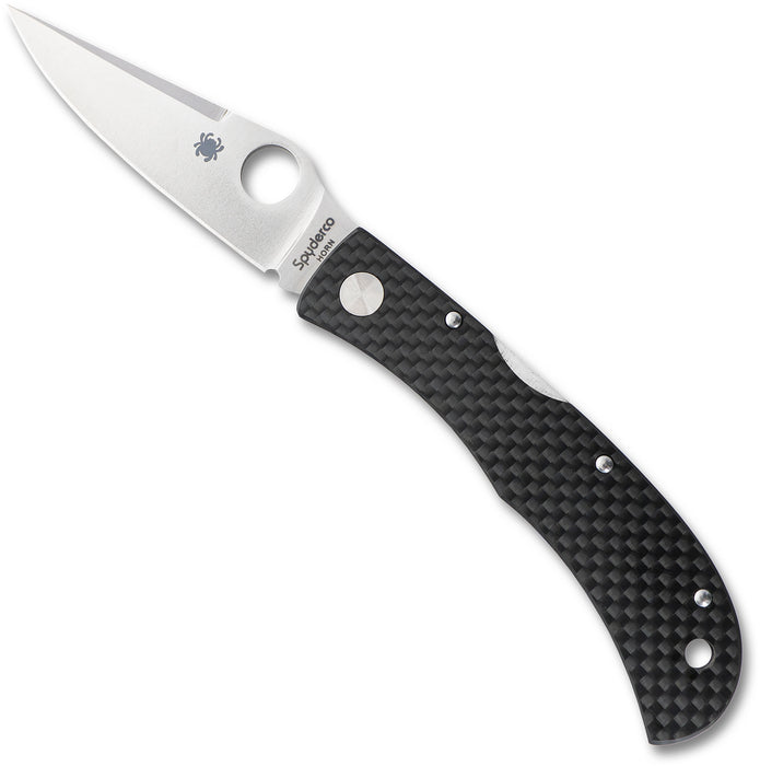 Spyderco C38CFP Jess Horn (Cru-Wear, Clip Point, Satin, Carbon Fiber, Black) Pocket Knife