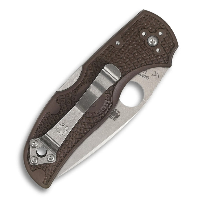 Spyderco C41PBN15V5 Native 5 (15V, Satin, Drop Point, FRN, Brown) Lightweight Pocket Knife
