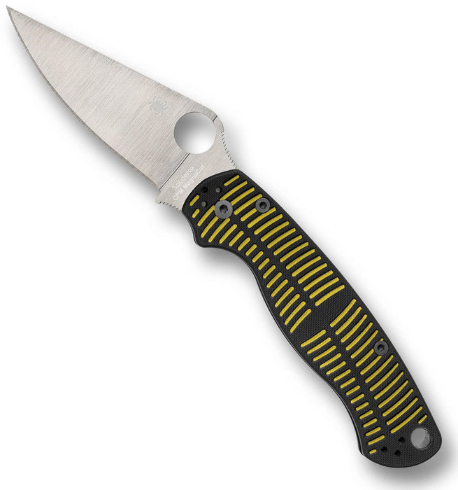 Spyderco C81GBKYLMCP2 Para Military 2 Salt (MagnaCut, Clip Point, Satin, G10, Yellow/Black) Pocket Knife