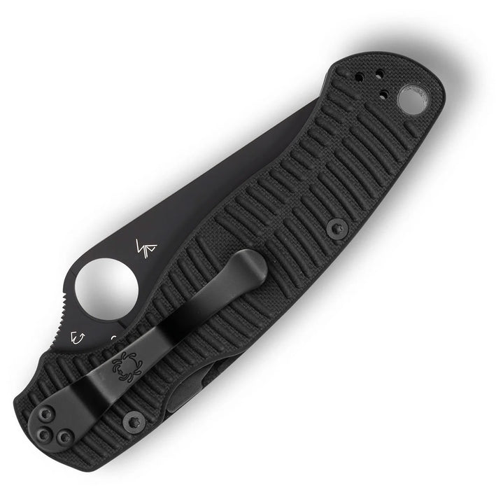 Spyderco C81GMCBKP2 Para Military 2 Salt (MagnaCut, Clip Point, G10, Black) Pocket Knife