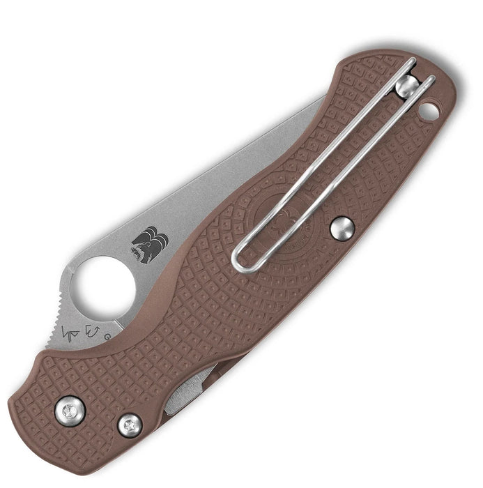Spyderco C81PBN15V2 Para Military 2 (15V, Clip Point, Stonewashed, FRN) Sprint Run Lightweight Pocket Knife