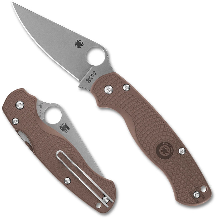 Spyderco C81PBN15V2 Para Military 2 (15V, Clip Point, Stonewashed, FRN) Sprint Run Lightweight Pocket Knife