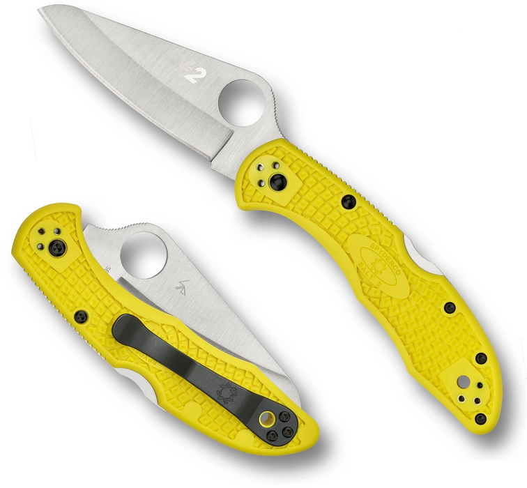 Spyderco C88PYL2 Salt 2 (H2, Sheepsfoot, Satin, FRN, Yellow) Pocket Knife