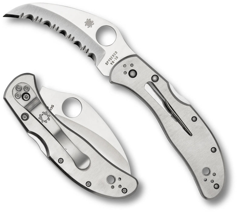 Spyderco C08S Harpy (VG-10, Hawkbill, Satin, Serrated, Stainless Steel) Pocket Knife