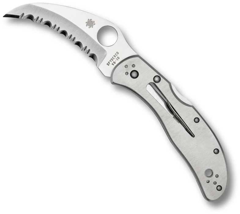 Spyderco C08S Harpy (VG-10, Hawkbill, Satin, Serrated, Stainless Steel) Pocket Knife