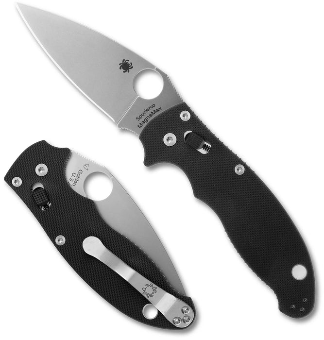 Spyderco C101GP2 Manix 2 (CPM MagnaMax, Drop Point, Satin, G10, Black) Pocket Knife