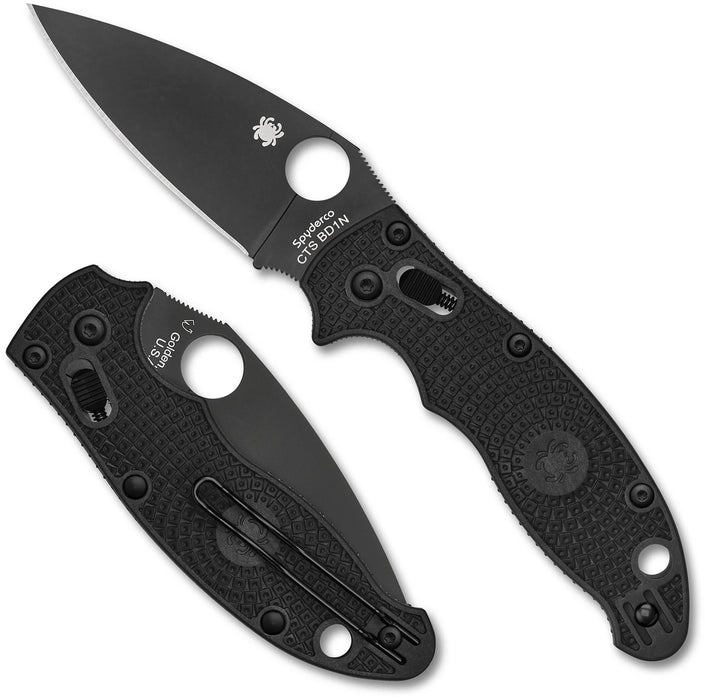 Spyderco C101PBBK2 Manix 2 (CTS BD1N, Drop Point, Black, Polymer) Lightweight Pocket Knife